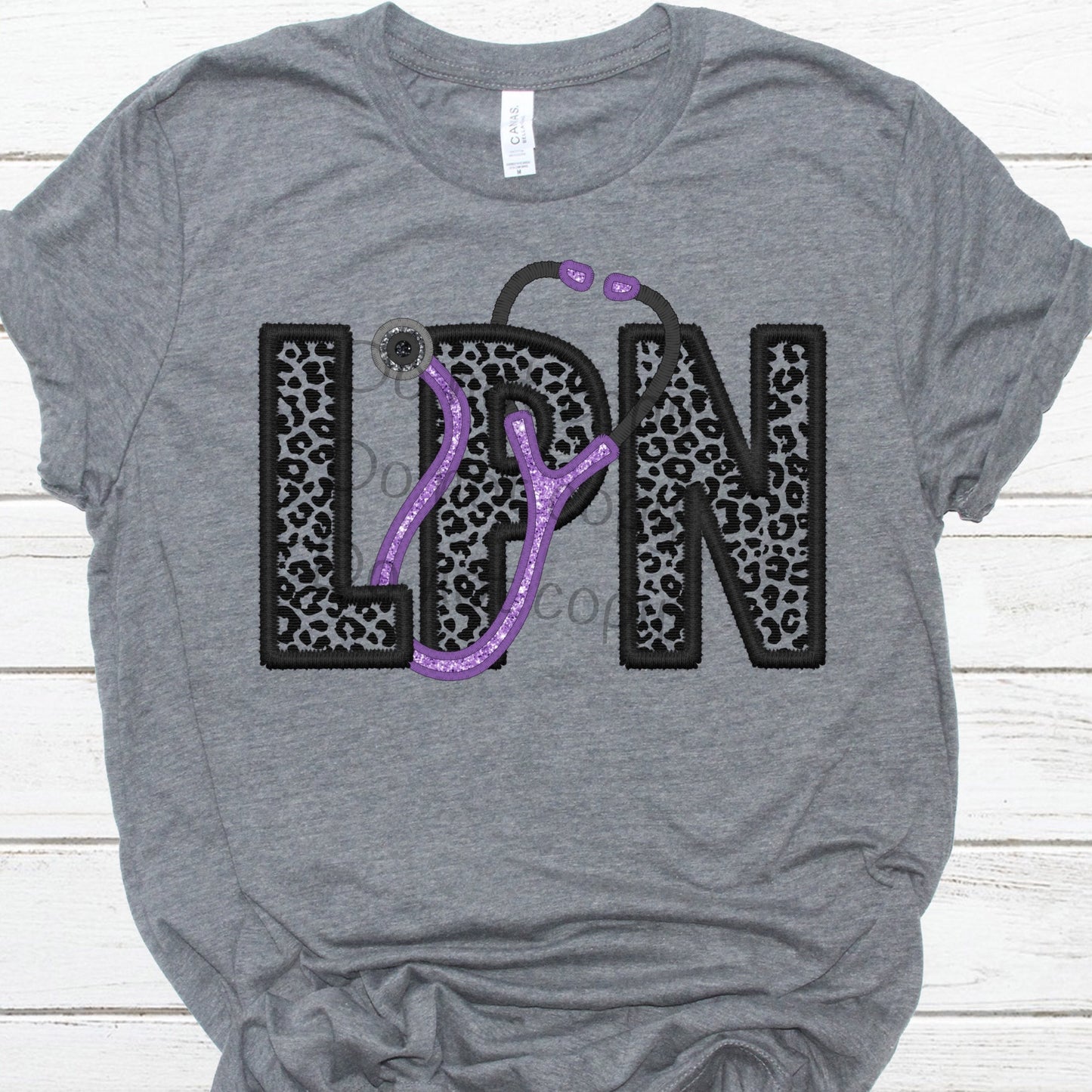 LPN purple stethoscope-DTF