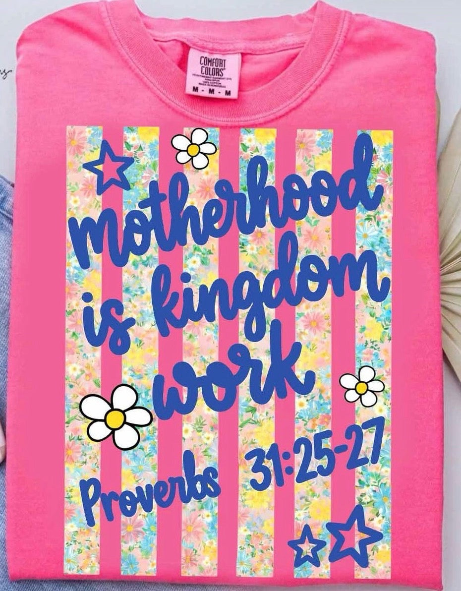 Motherhood is kingdom work stripes- DTF&UV