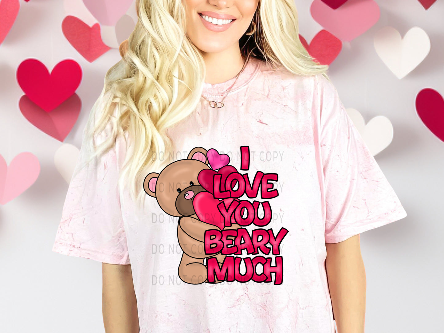I Love You Beary Much Pink DTF