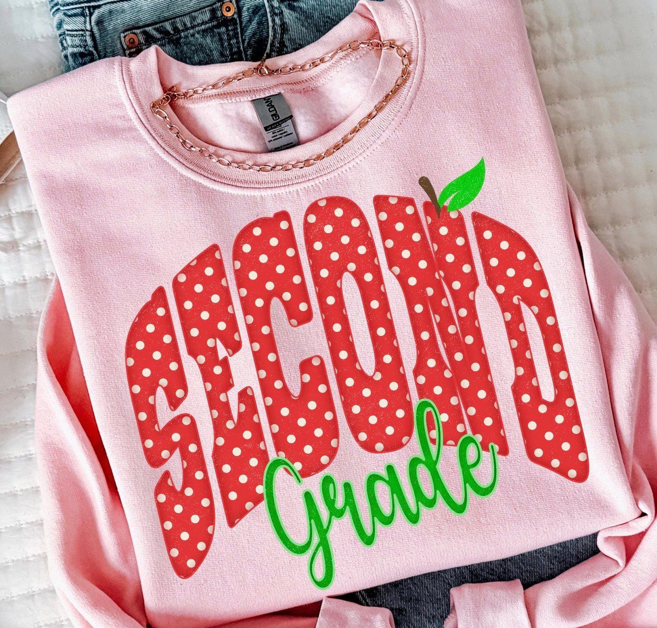 Red with white polka dots GRADE-Second-DTF&UV
