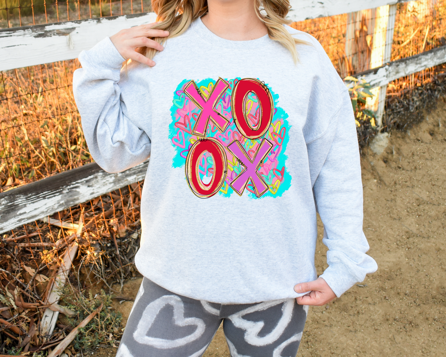 Xoxo heart background-DTF