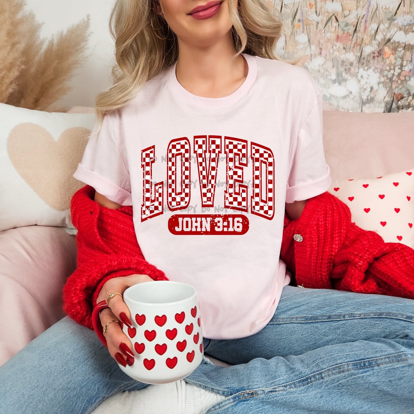 Loved red checkered-DTF