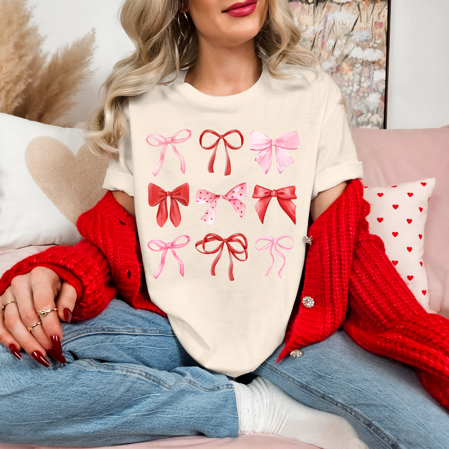 Red and pink bows-DTF