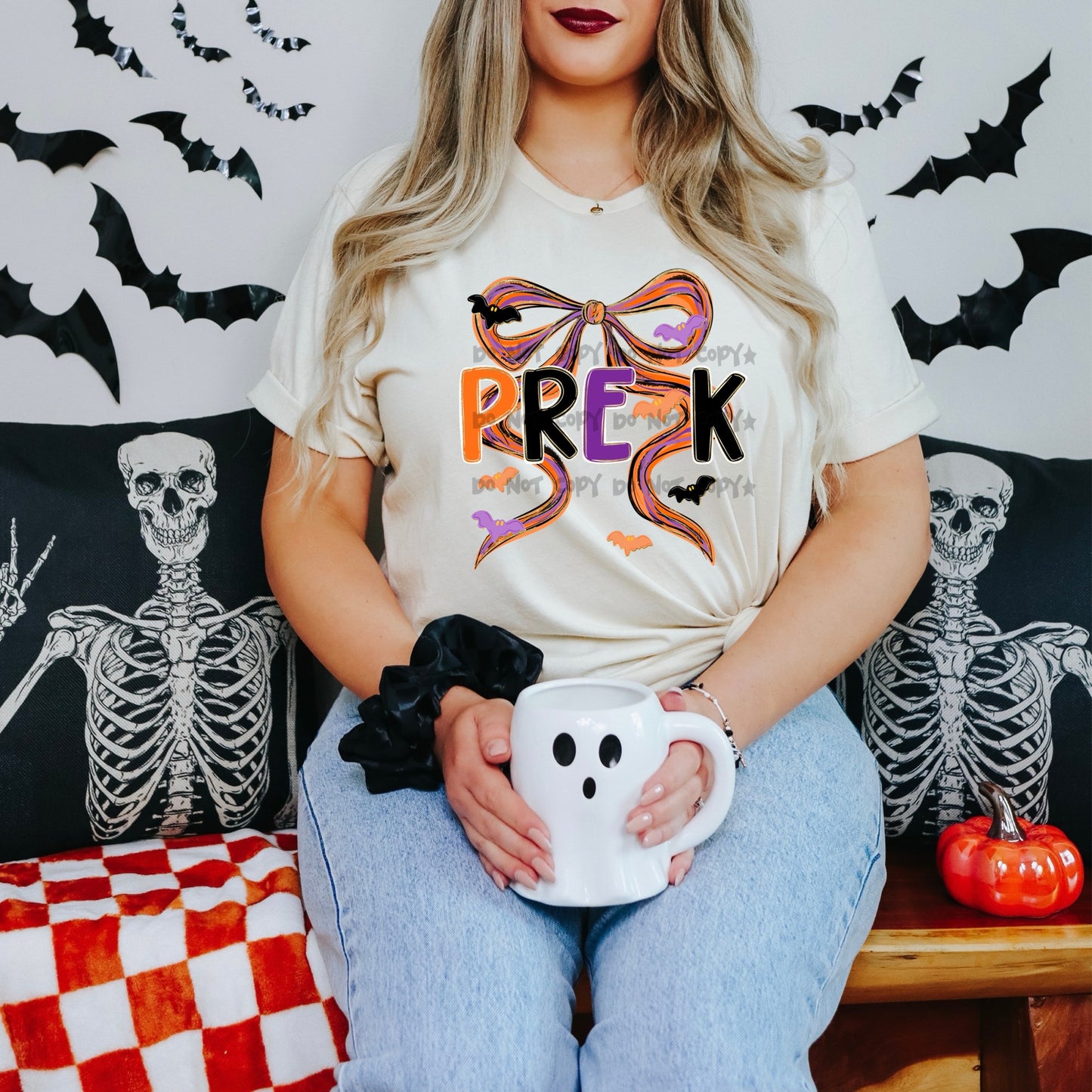 Custom Halloween word(s) With OR Without Bow -DTF&UV