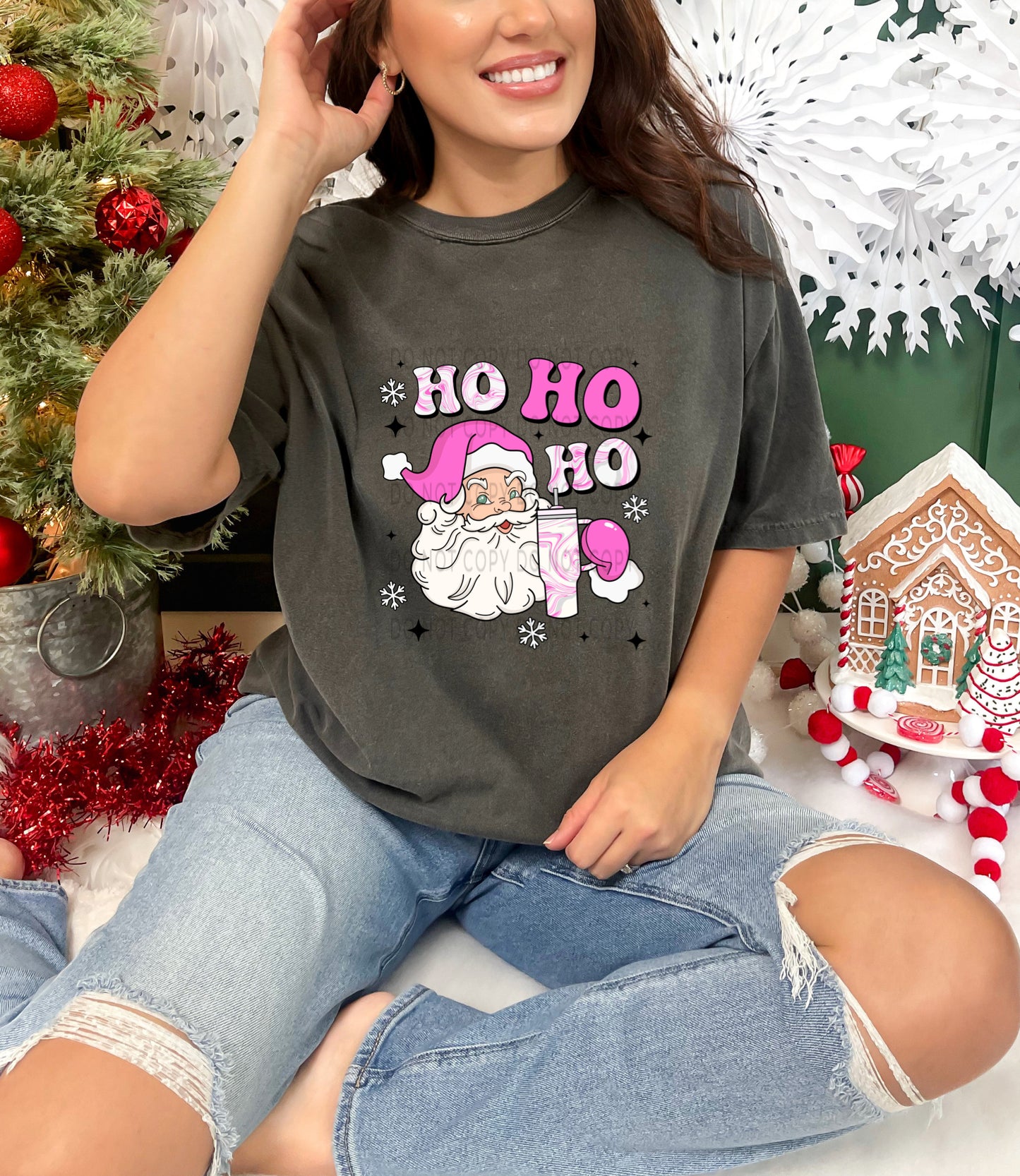 Ho Ho Ho Pink Stanley Swirl - DTF