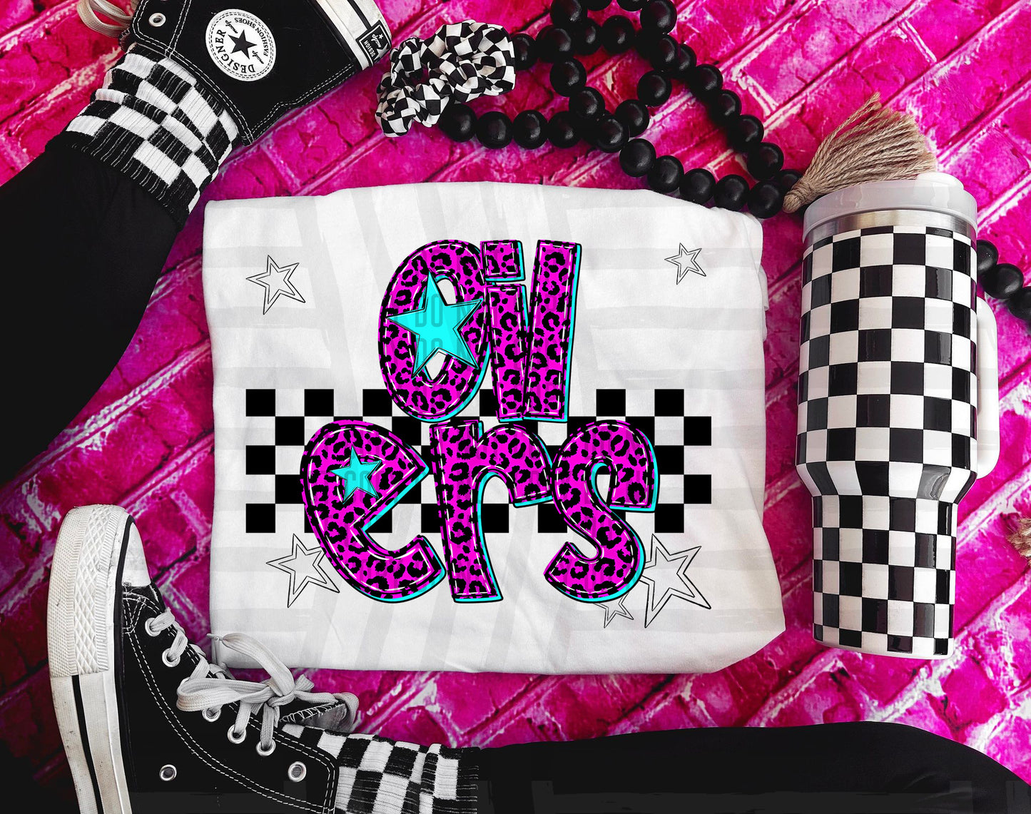 Pink Leopard Neon Mascots (dropdown)-DTF&UV