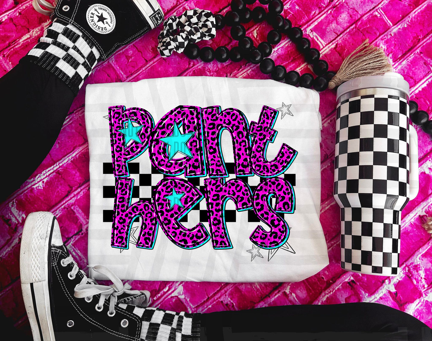 Pink Leopard Neon Mascots (dropdown)-DTF&UV