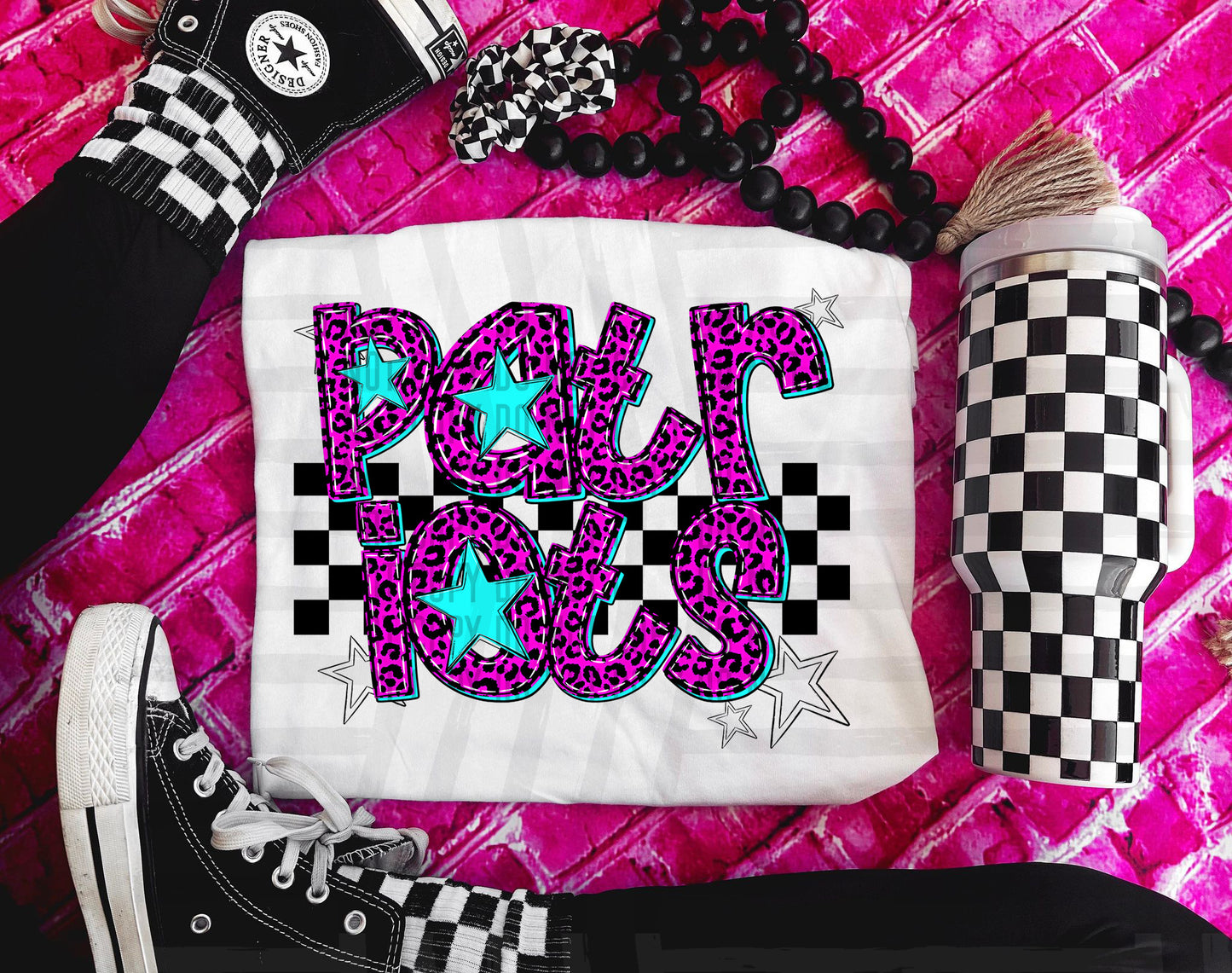 Pink Leopard Neon Mascots (dropdown)-DTF&UV