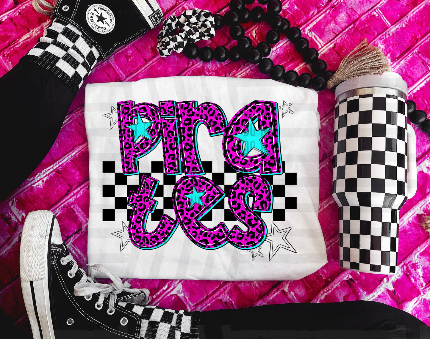 Pink Leopard Neon Mascots (dropdown)-DTF&UV