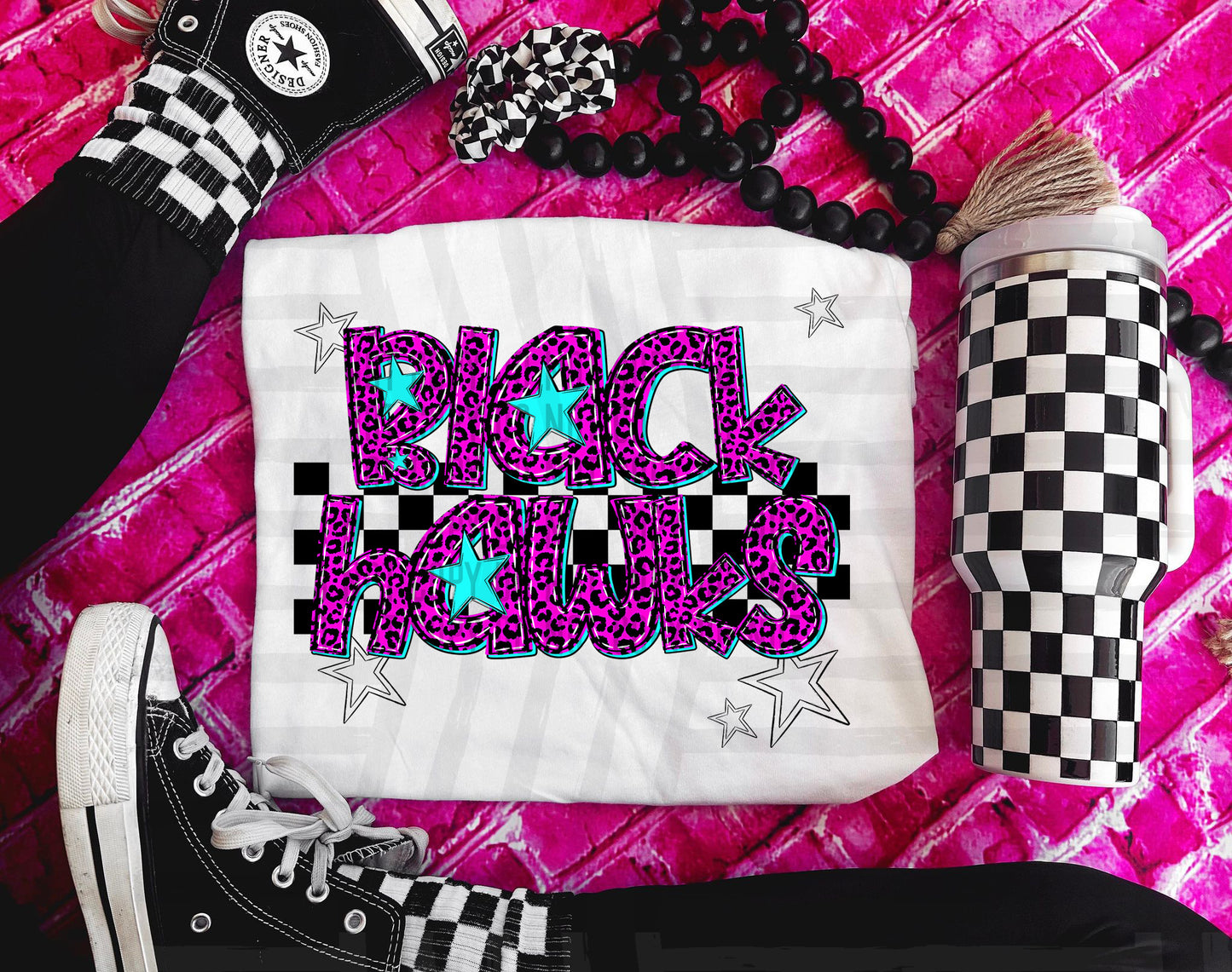 Pink Leopard Neon Mascots (dropdown)-DTF&UV