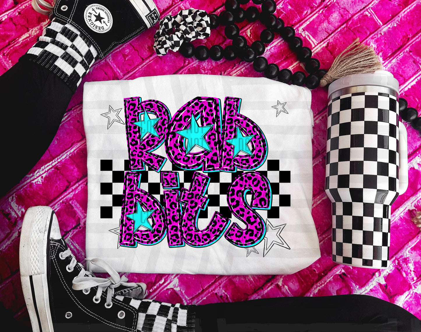 Pink Leopard Neon Mascots (dropdown)-DTF&UV