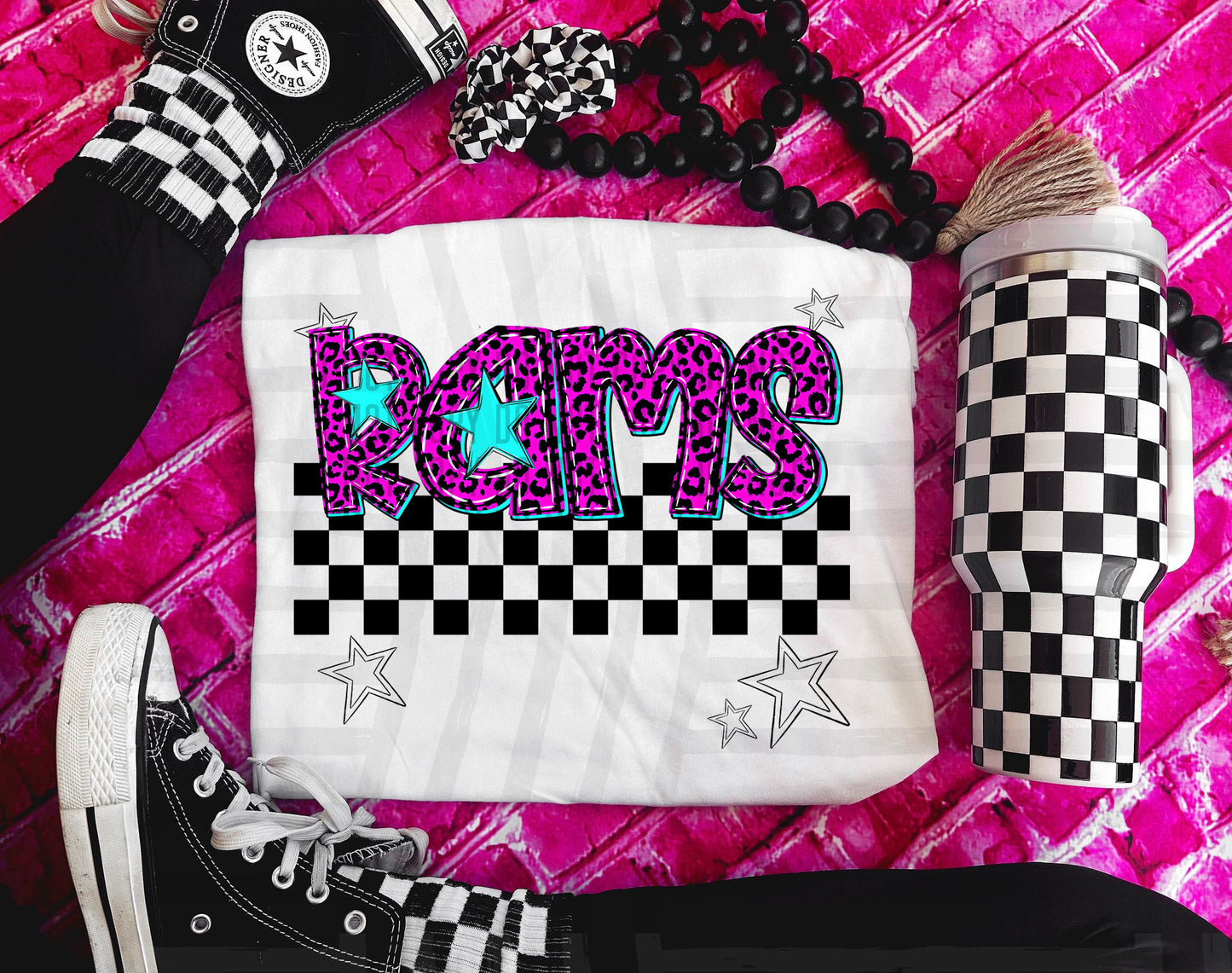 Pink Leopard Neon Mascots (dropdown)-DTF&UV