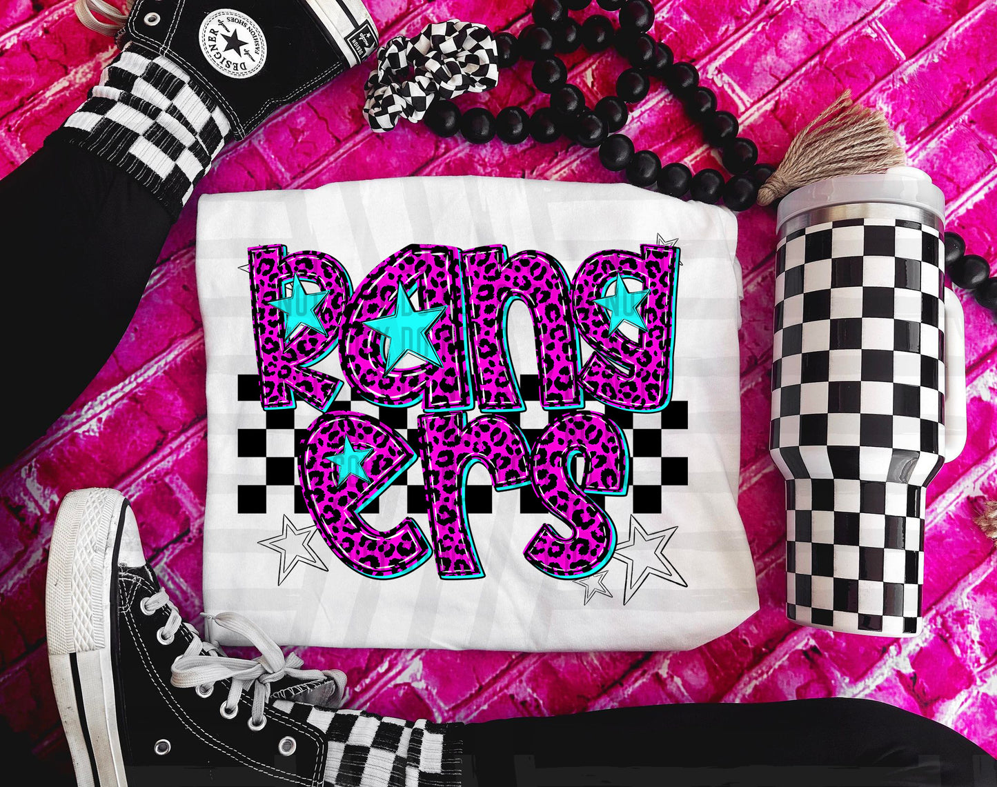 Pink Leopard Neon Mascots (dropdown)-DTF&UV