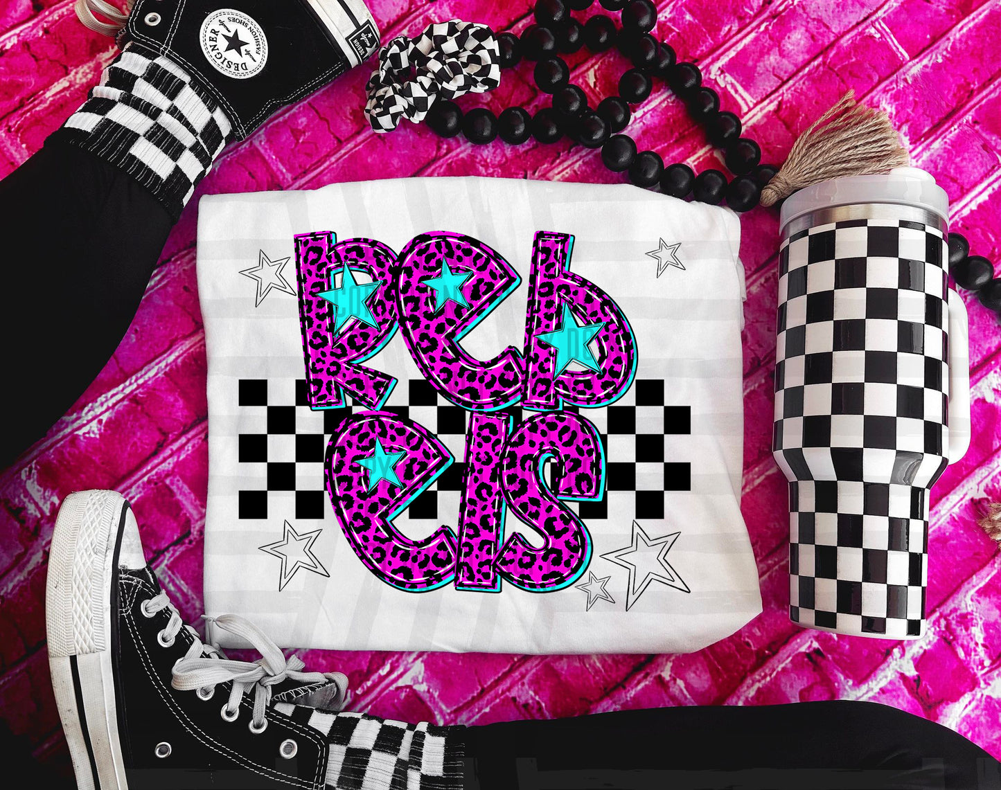 Pink Leopard Neon Mascots (dropdown)-DTF&UV
