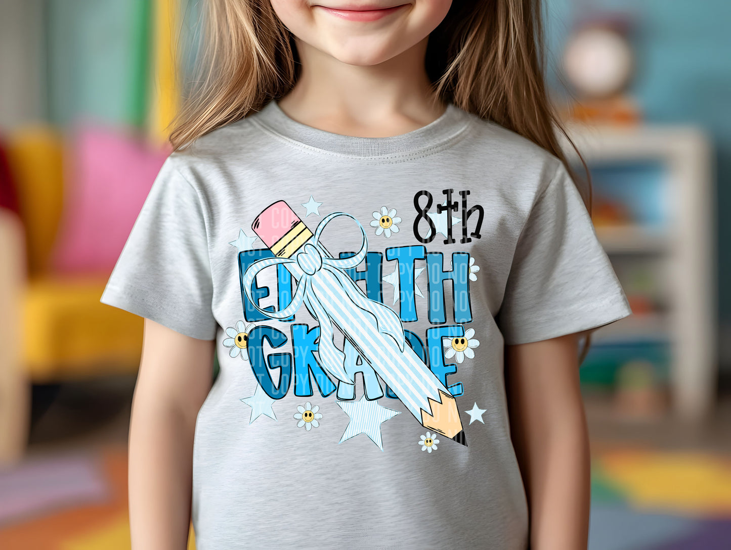Pencil Bows Blue&Pink (Dropdown)- DTF&UV