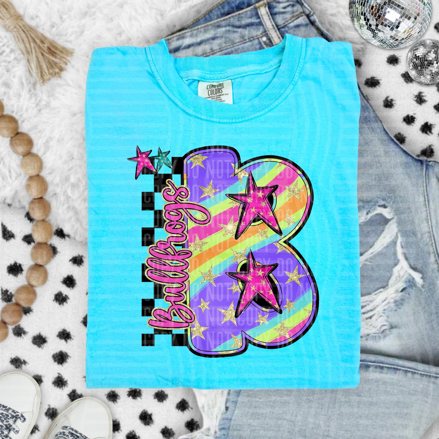 Rainbow Swirl Initials (Dropdown)- DTF&UV