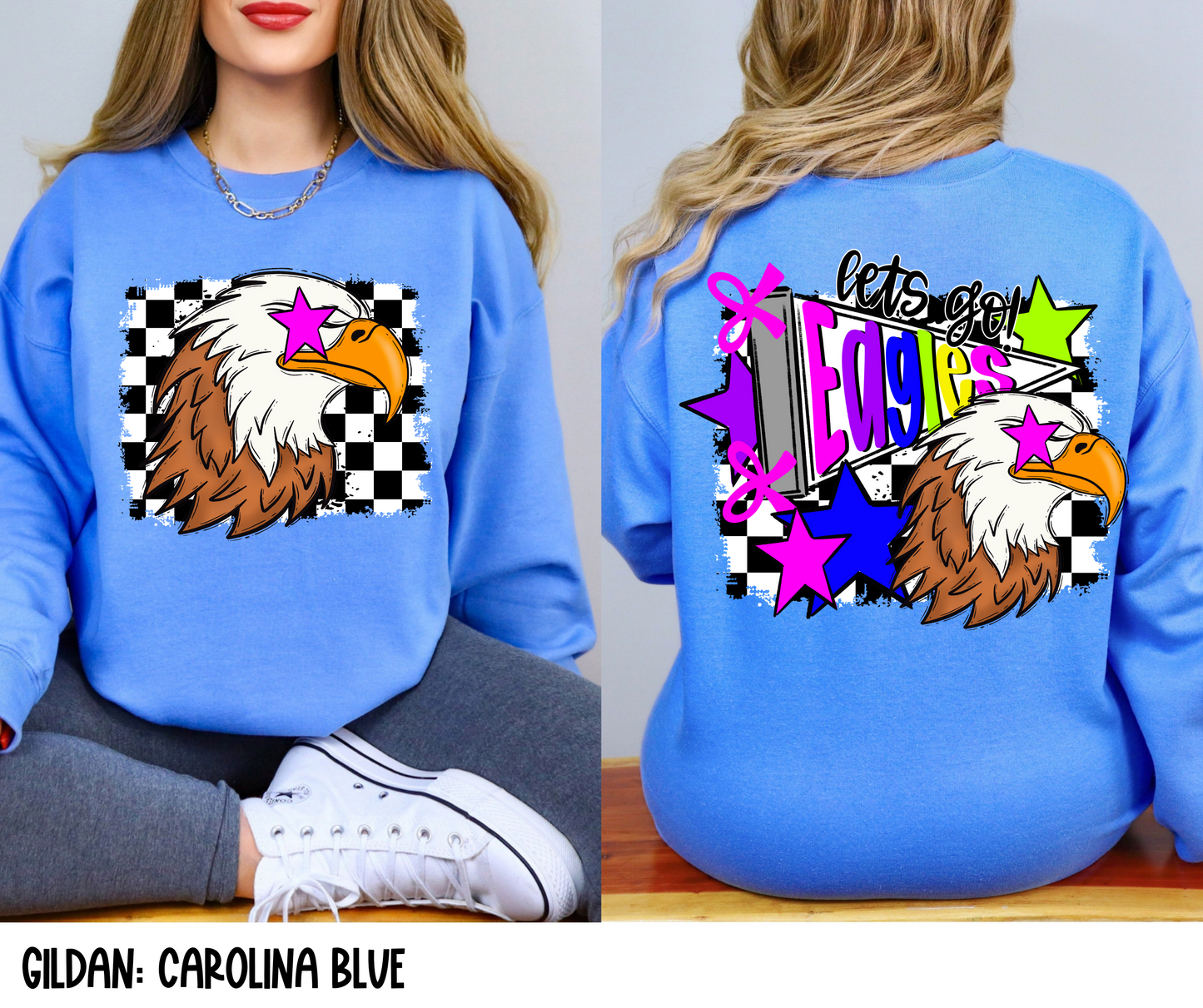 Bright Checkered Mascots (BACK- Dropdown)-DTF&UV