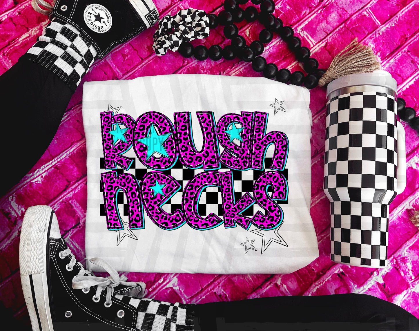 Pink Leopard Neon Mascots (dropdown)-DTF&UV
