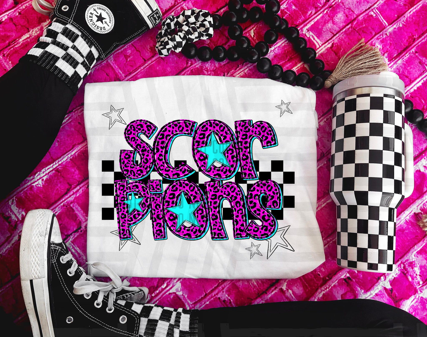 Pink Leopard Neon Mascots (dropdown)-DTF&UV