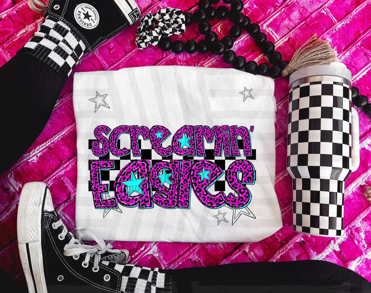 Pink Leopard Neon Mascots (dropdown)-DTF&UV