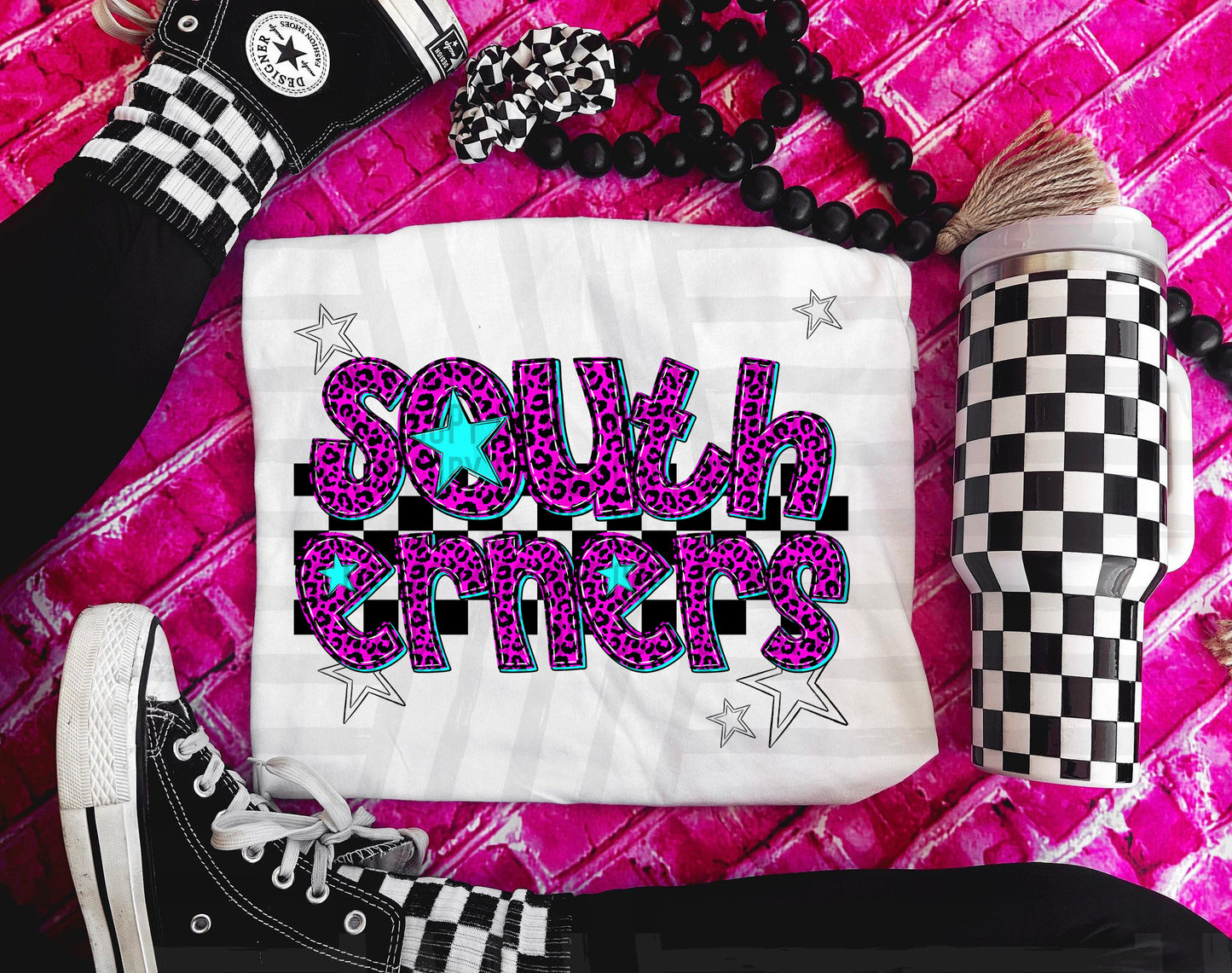 Pink Leopard Neon Mascots (dropdown)-DTF&UV