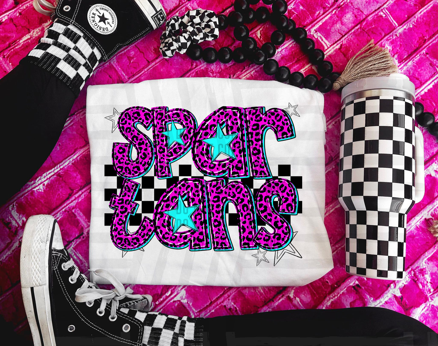 Pink Leopard Neon Mascots (dropdown)-DTF&UV