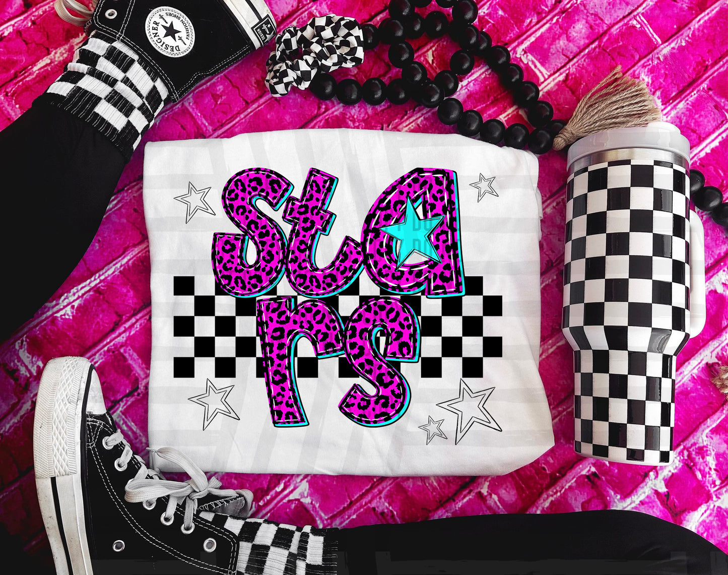 Pink Leopard Neon Mascots (dropdown)-DTF&UV