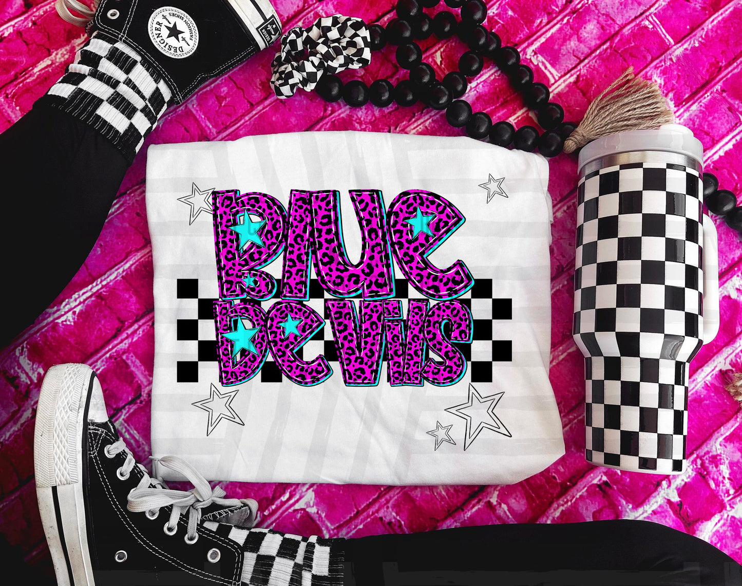 Pink Leopard Neon Mascots (dropdown)-DTF&UV
