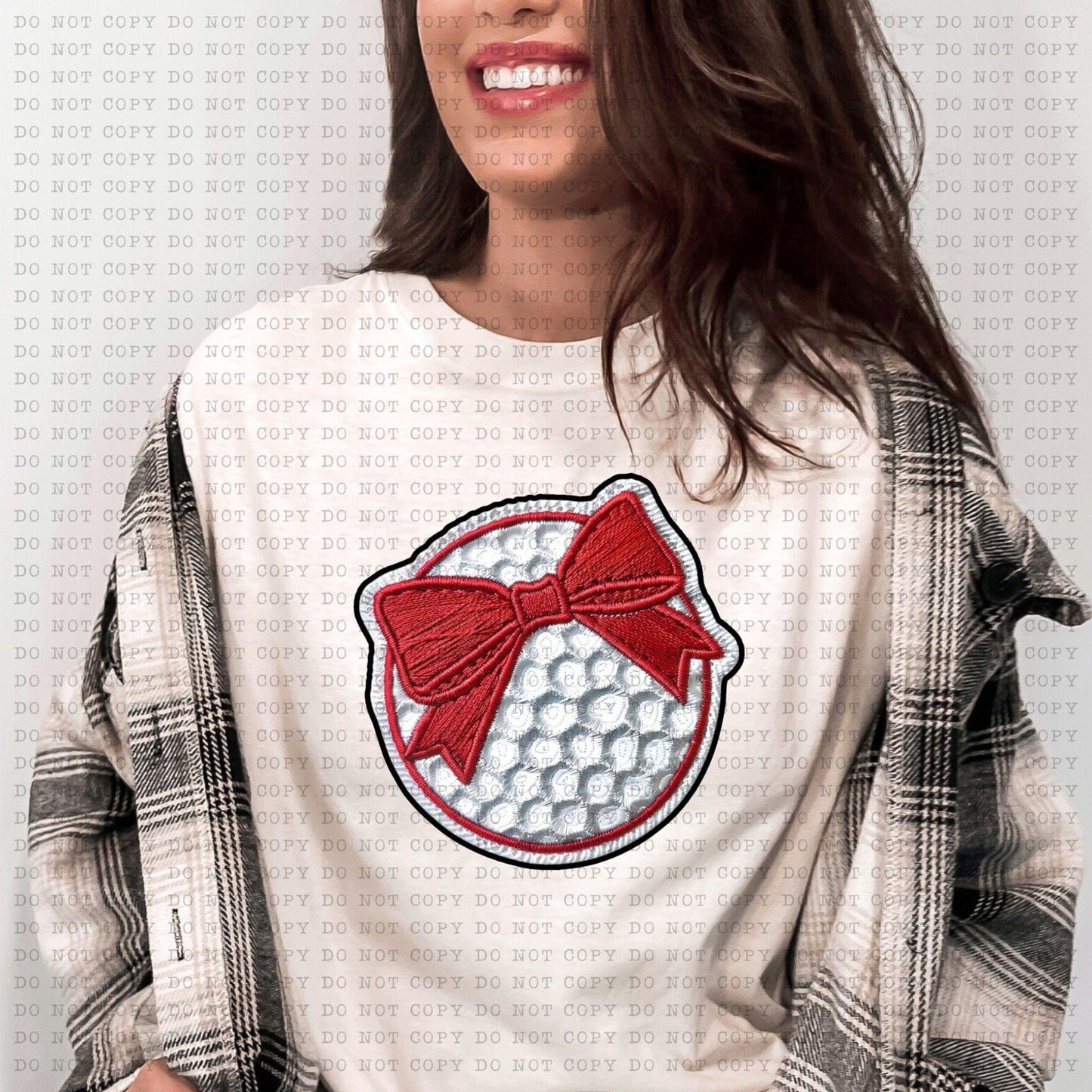 Golf With Faux Embroidery Coquette Bow - DTF