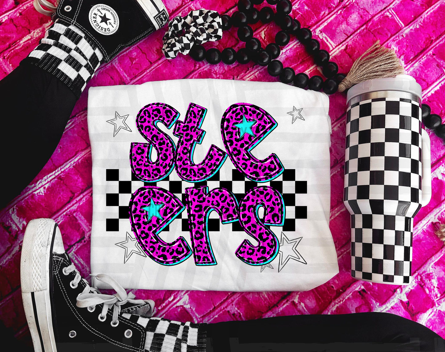 Pink Leopard Neon Mascots (dropdown)-DTF&UV
