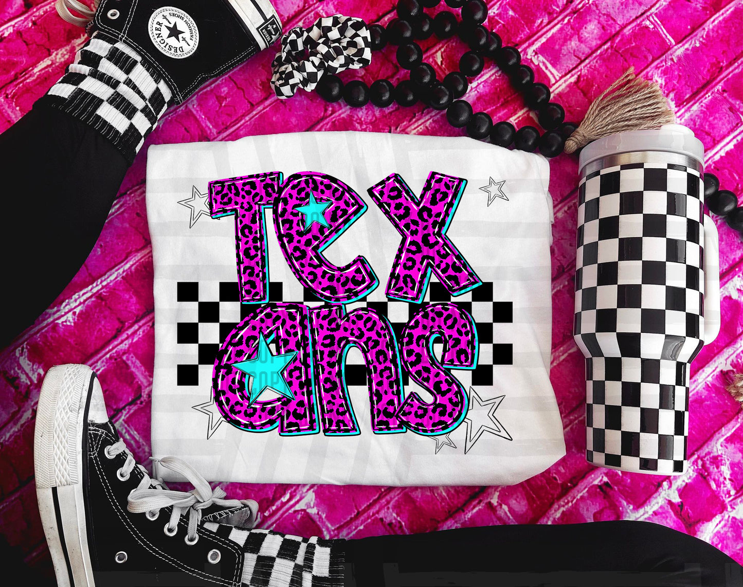Pink Leopard Neon Mascots (dropdown)-DTF&UV
