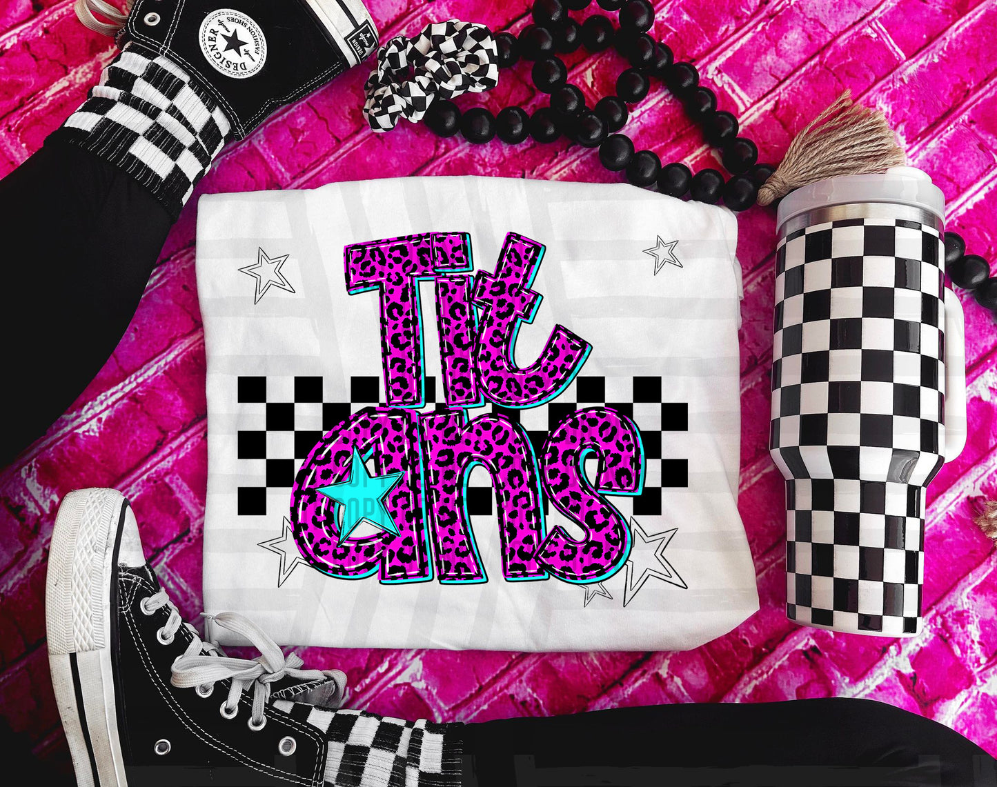 Pink Leopard Neon Mascots (dropdown)-DTF&UV