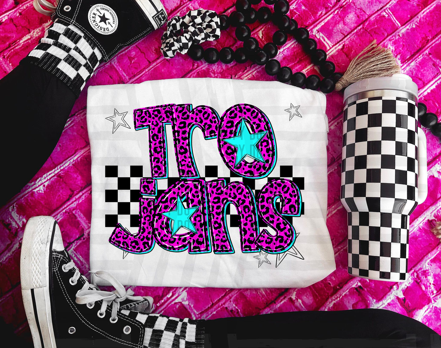 Pink Leopard Neon Mascots (dropdown)-DTF&UV