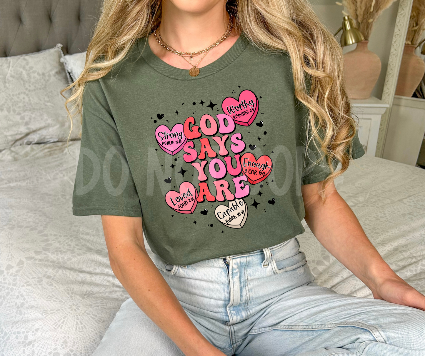 God says candy hearts-DTF