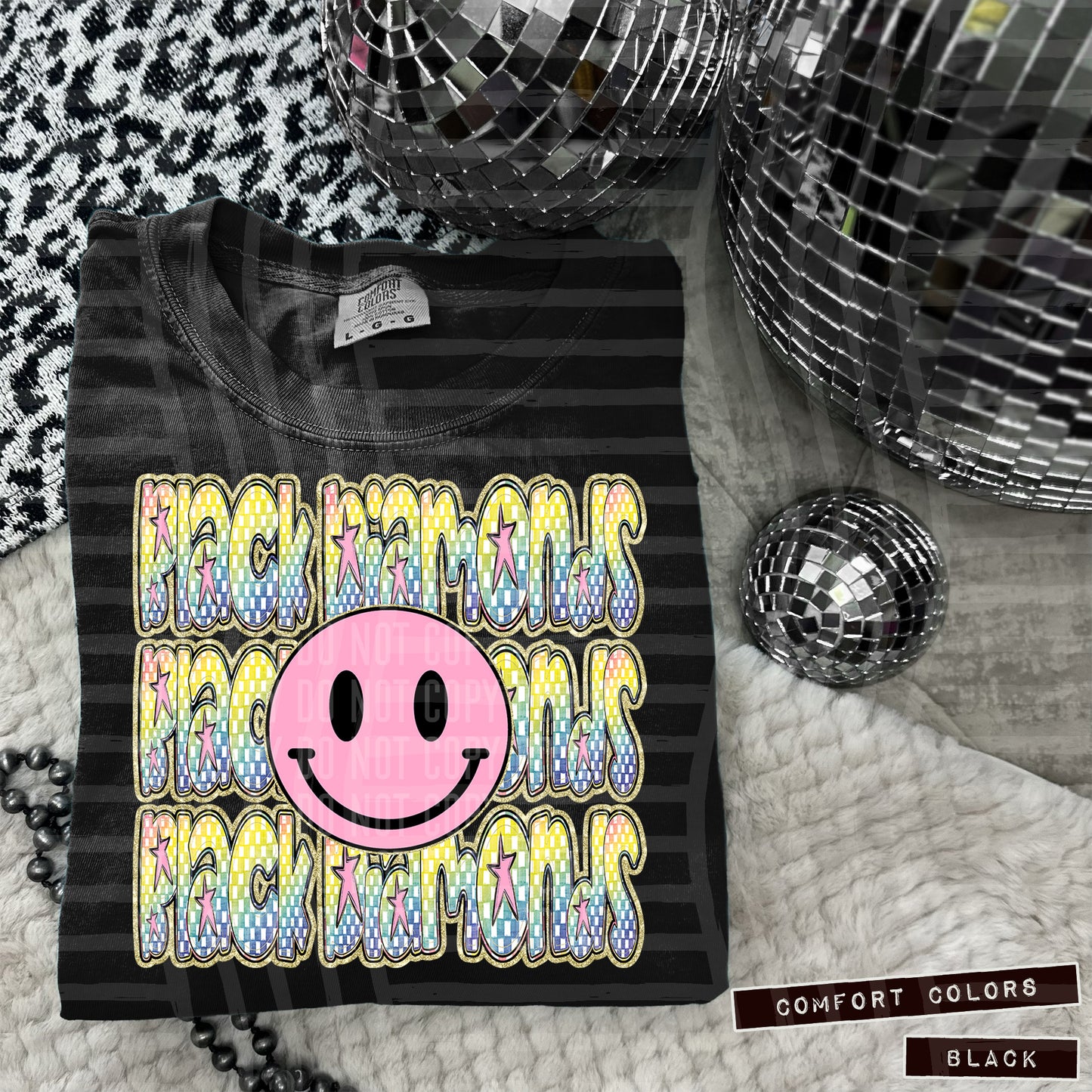 Pink Smiley Triple Stack (Dropdown)- DTF&UV