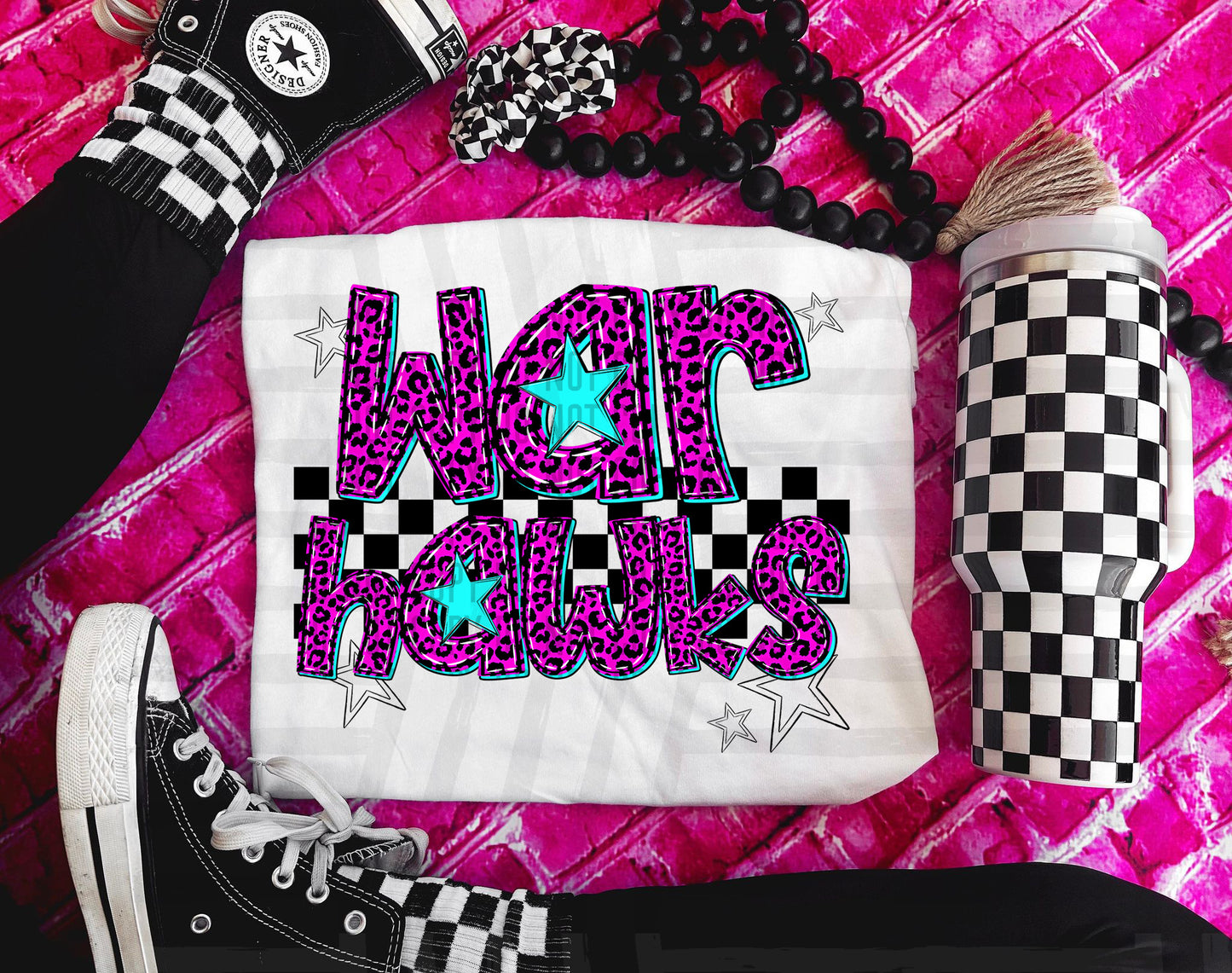Pink Leopard Neon Mascots (dropdown)-DTF&UV