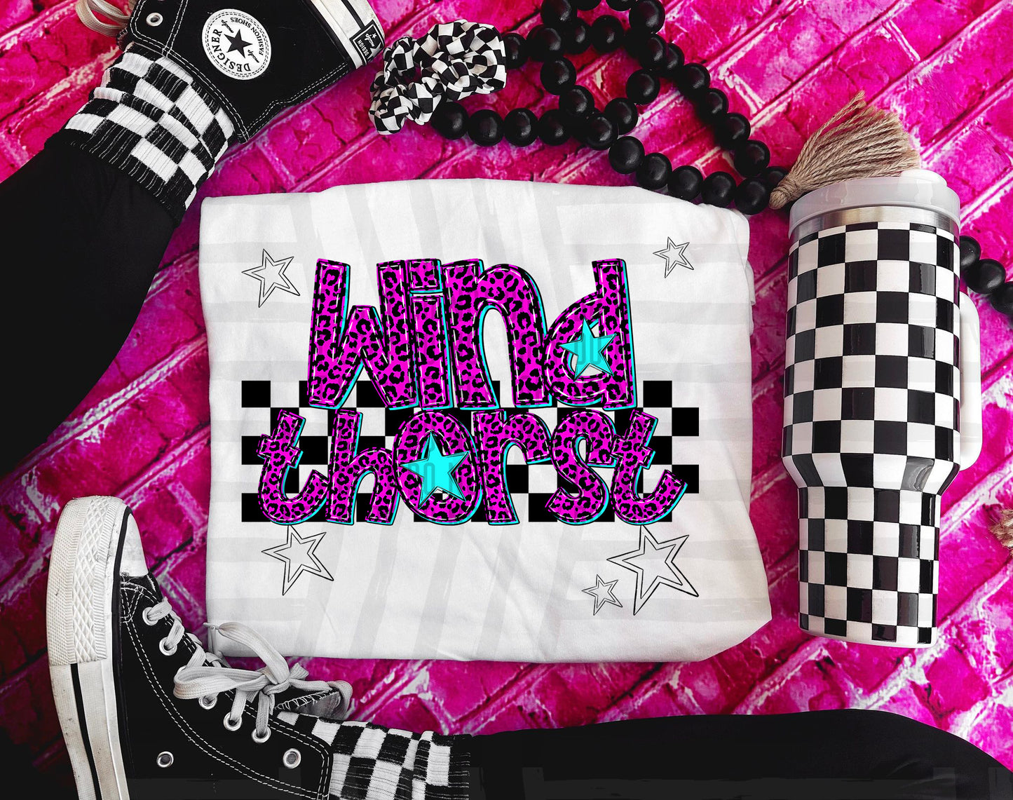 Pink Leopard Neon Mascots (dropdown)-DTF&UV
