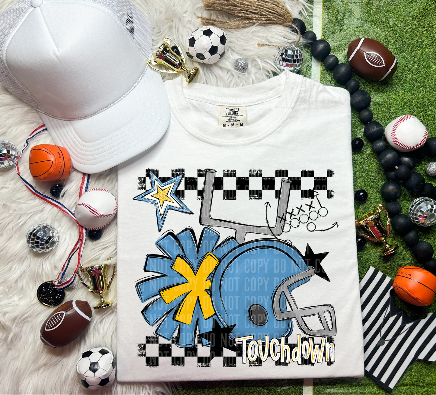 Football Helmet- Pom(Dropdown)- DTF&UV