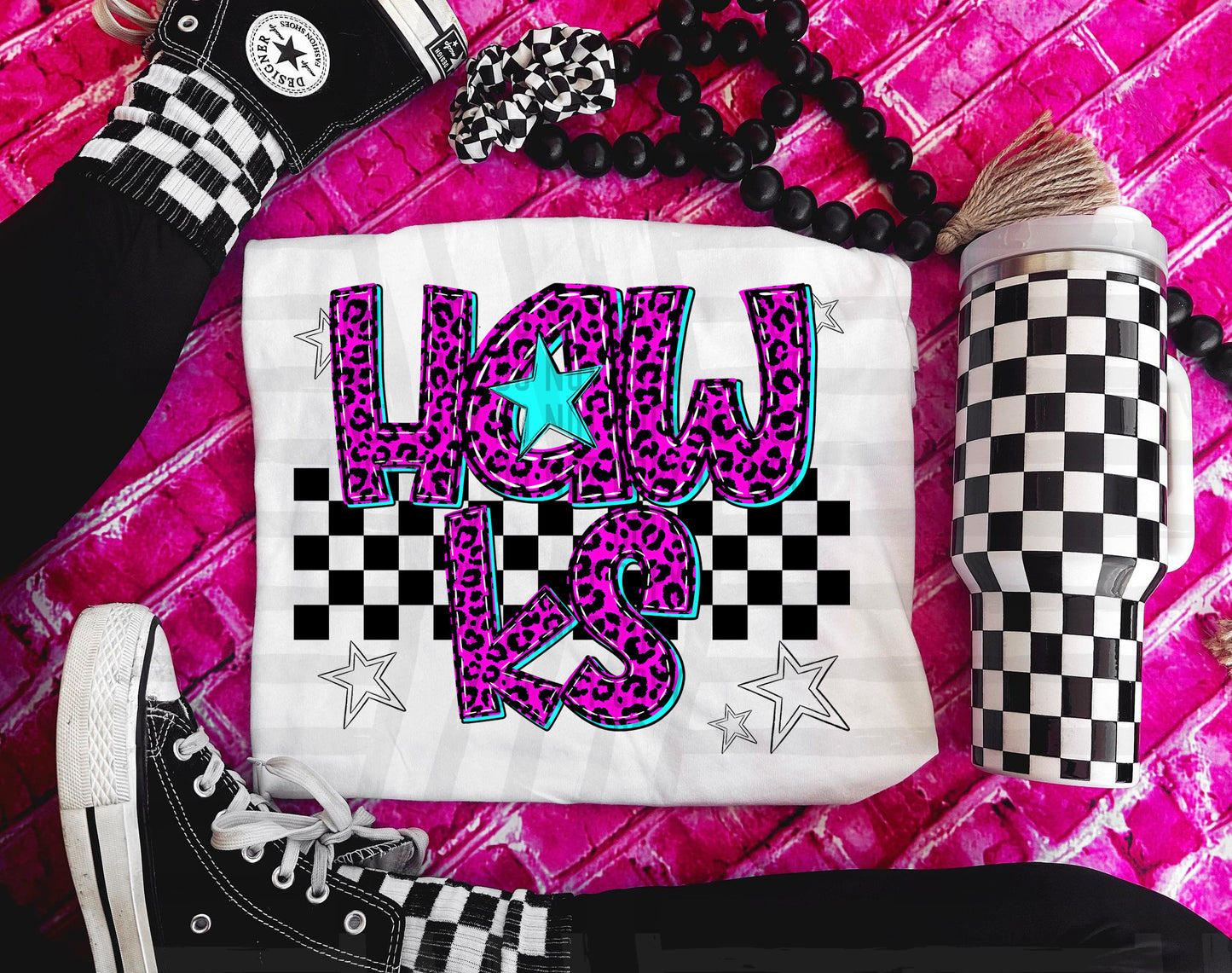 Pink Leopard Neon Mascots (dropdown)-DTF&UV