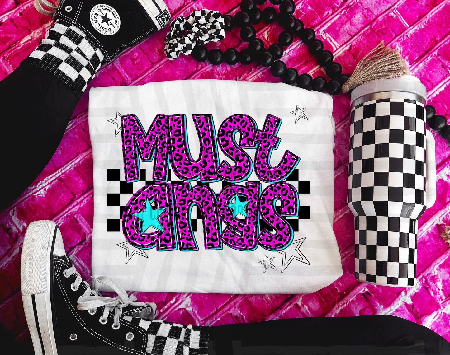 Pink Leopard Neon Mascots (dropdown)-DTF&UV