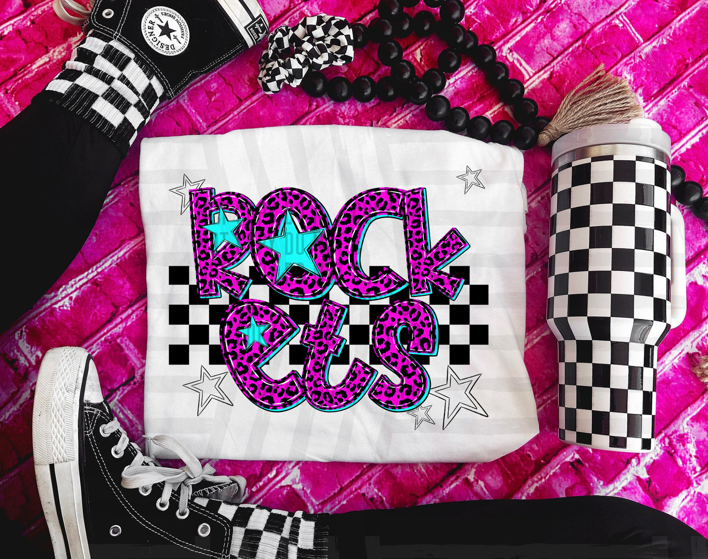 Pink Leopard Neon Mascots (dropdown)-DTF&UV