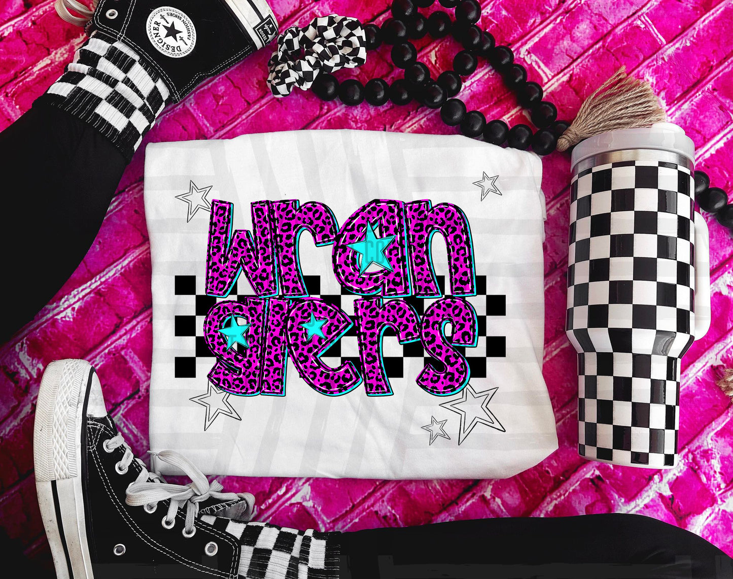 Pink Leopard Neon Mascots (dropdown)-DTF&UV