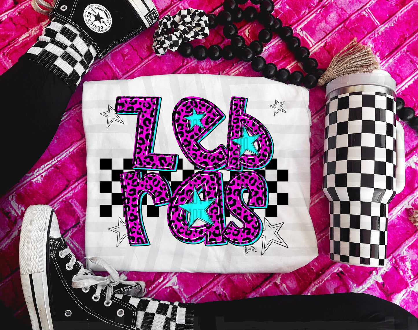 Pink Leopard Neon Mascots (dropdown)-DTF&UV