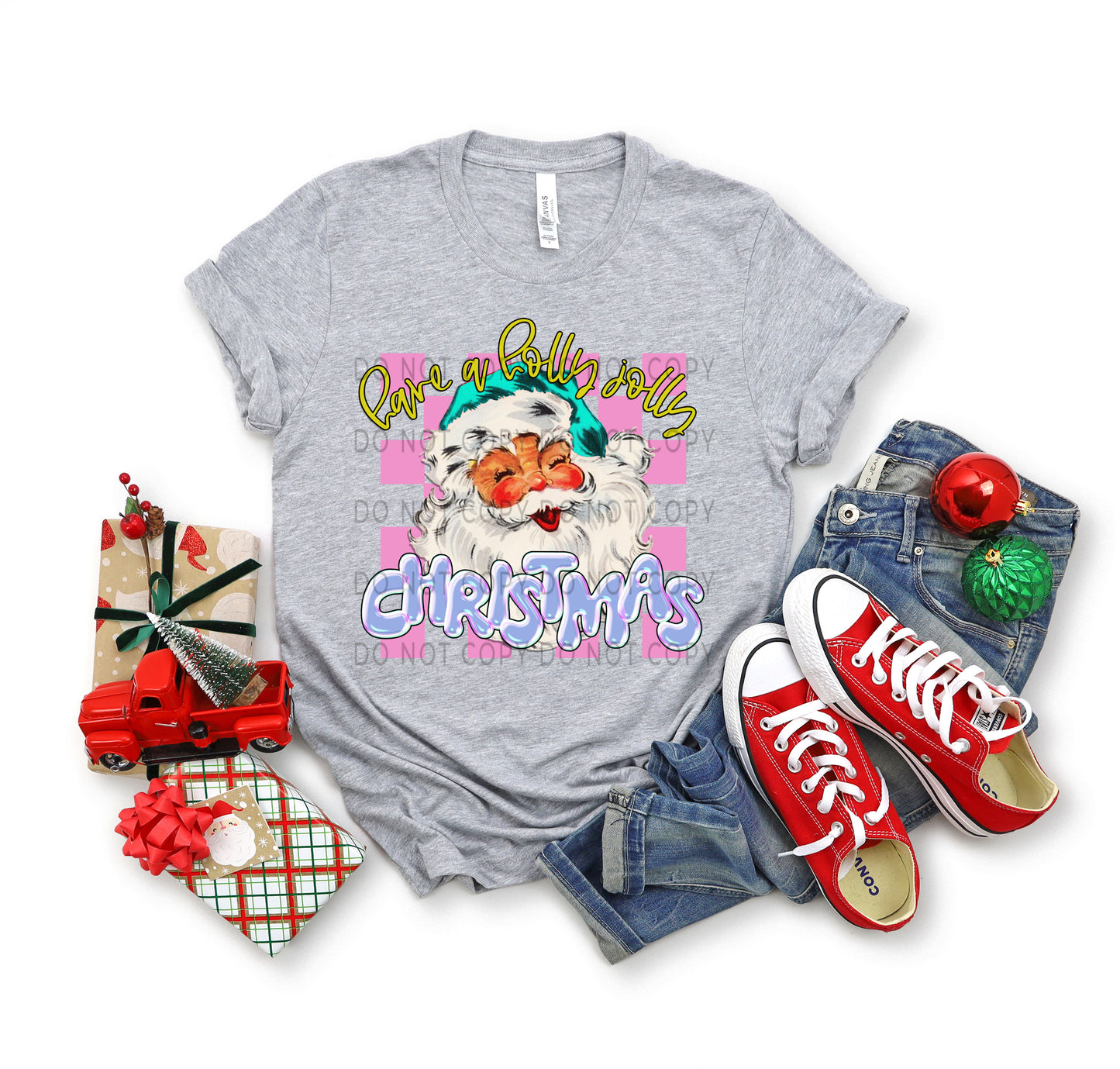 Have A Holly Jolly Christmas Checkered - DTF