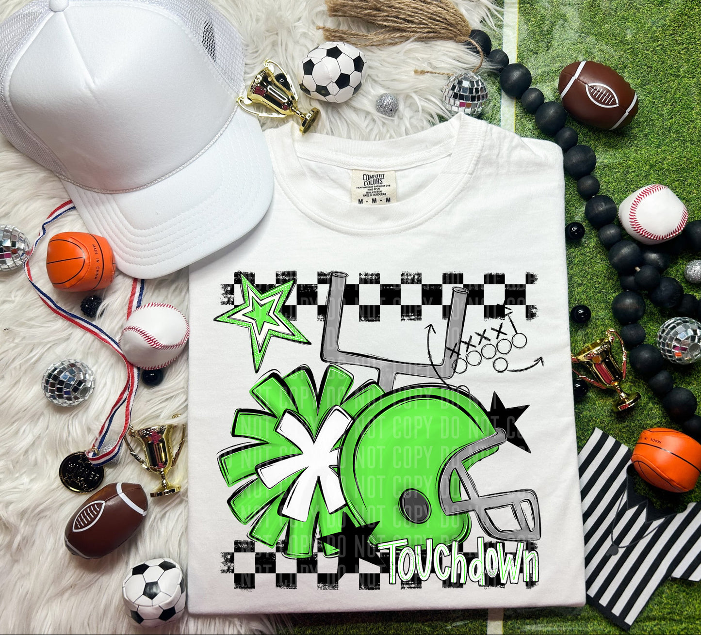 Football Helmet- Pom(Dropdown)- DTF&UV