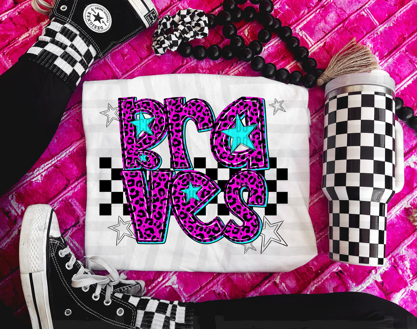 Pink Leopard Neon Mascots (dropdown)-DTF&UV