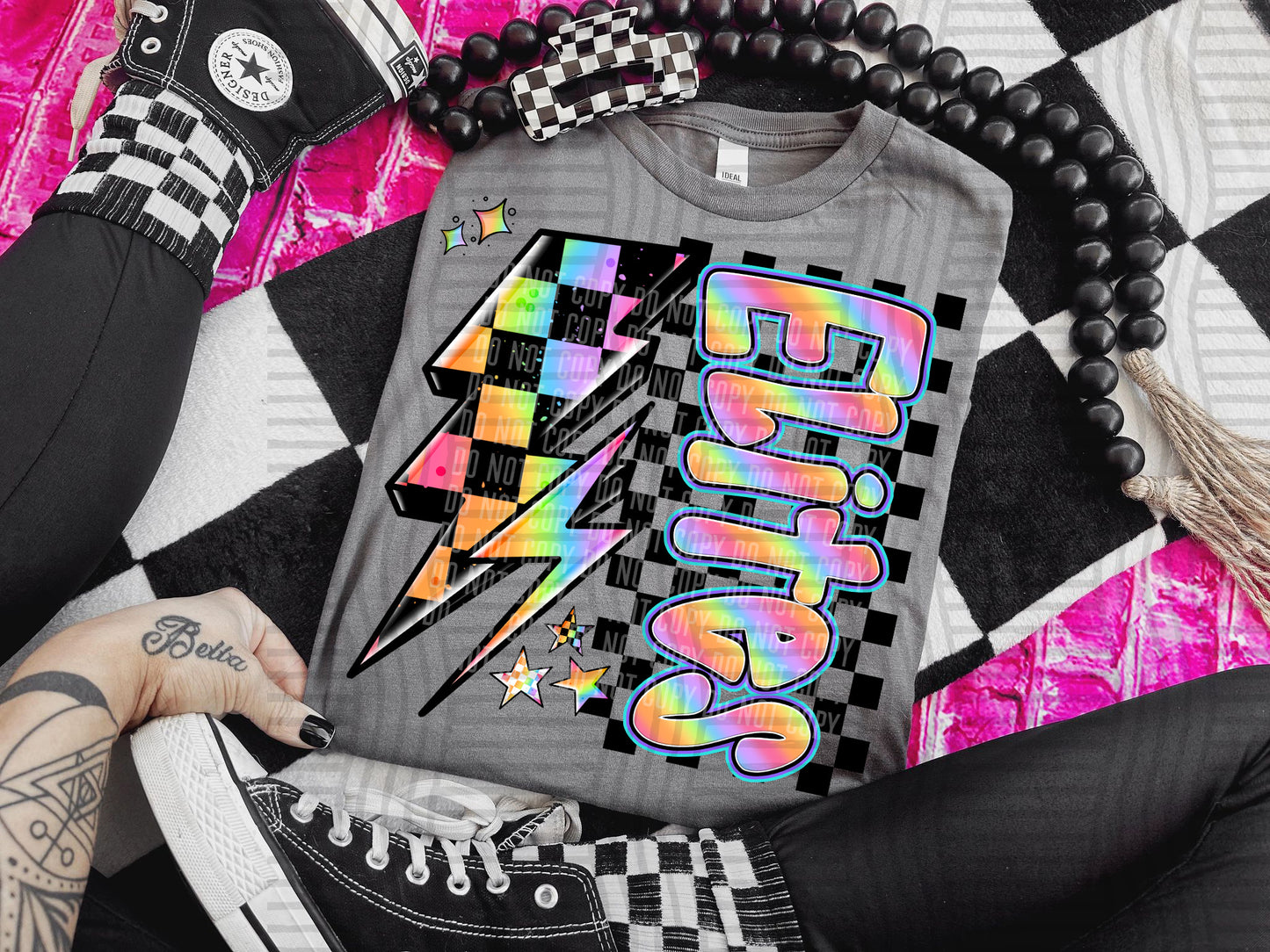 Neon Side Bolt Mascots (Dropdown)- DTF&UV