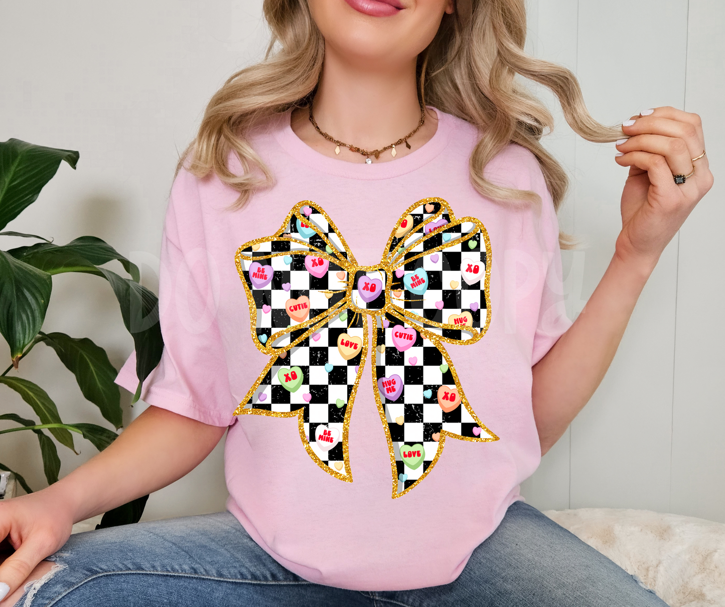 Candy Heart Coquette Bow-dtf