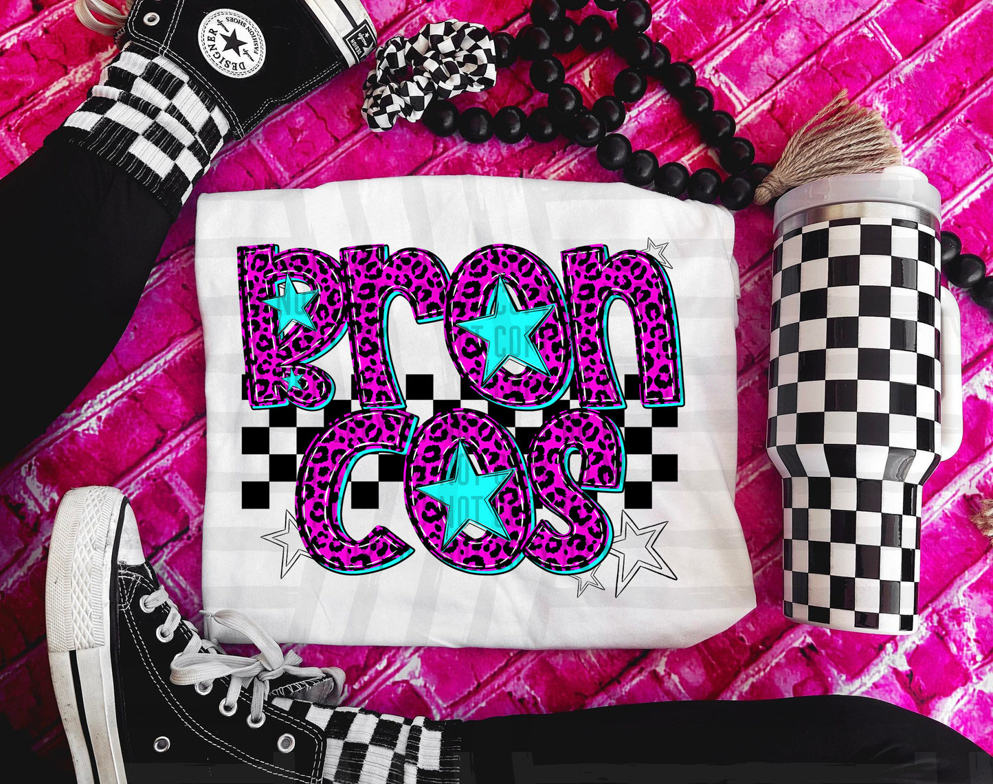 Pink Leopard Neon Mascots (dropdown)-DTF&UV