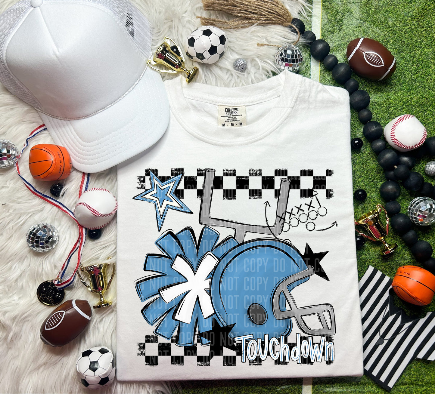 Football Helmet- Pom(Dropdown)- DTF&UV